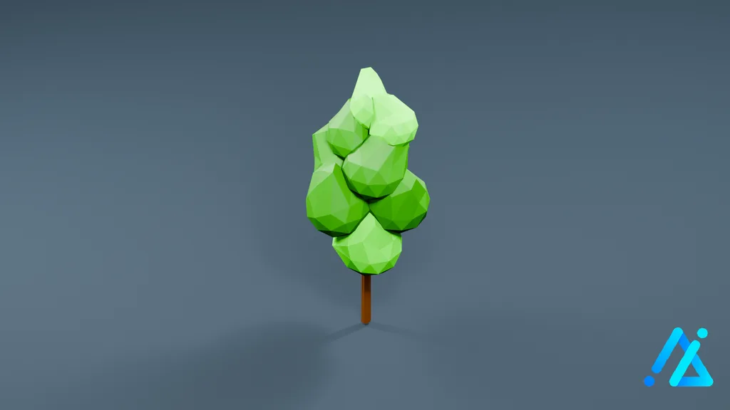 Low-Poly Green Conifer Tree 03 — 3D model preview