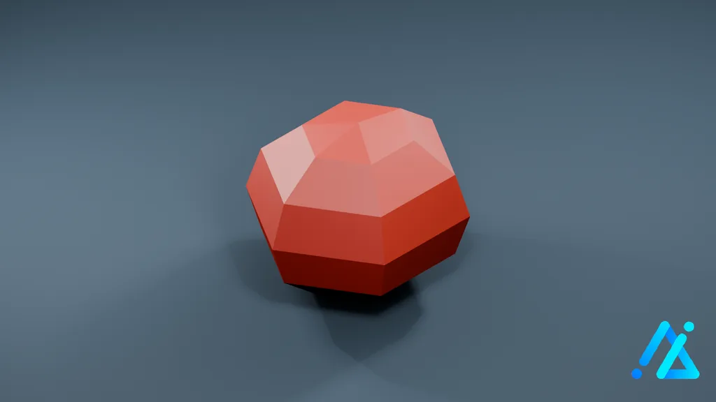Low-Poly Red Apple — 3D model preview