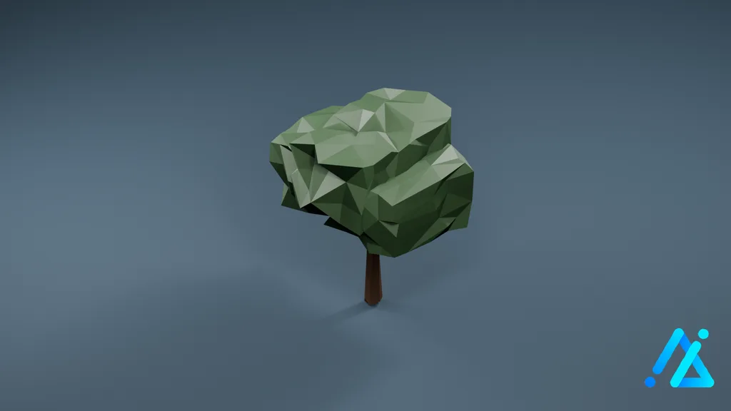 Low-Poly Apple Tree 01 B — 3D model preview