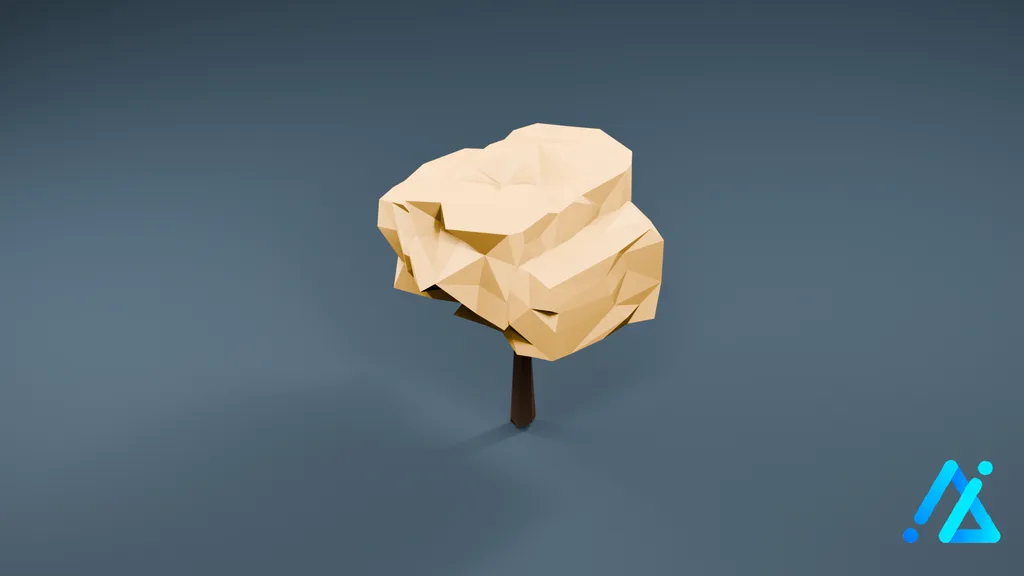 Low-Poly Apple Tree 01 C — 3D model preview
