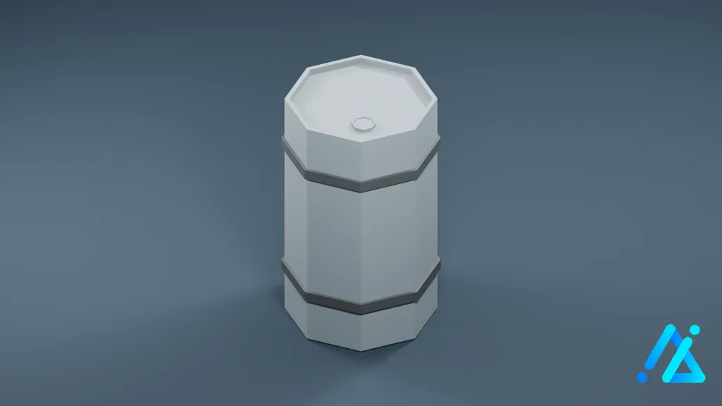 Low-Poly Barrel 01 A — 3D model preview