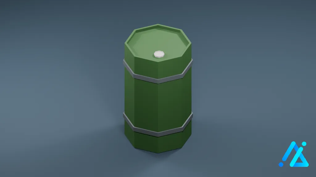 Low-Poly Barrel 01 B — 3D model preview