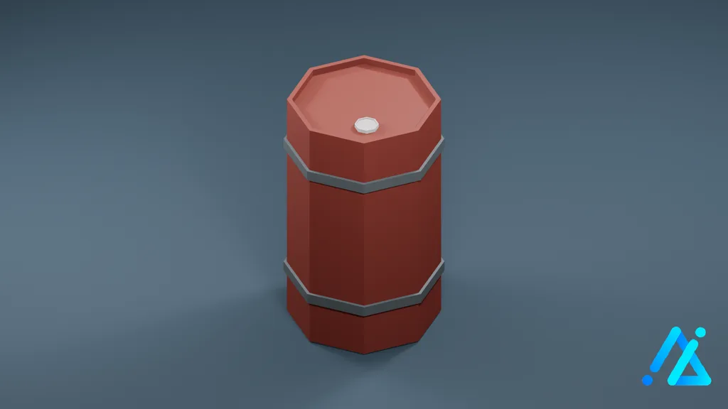 Low-Poly Barrel 01 C — 3D model preview