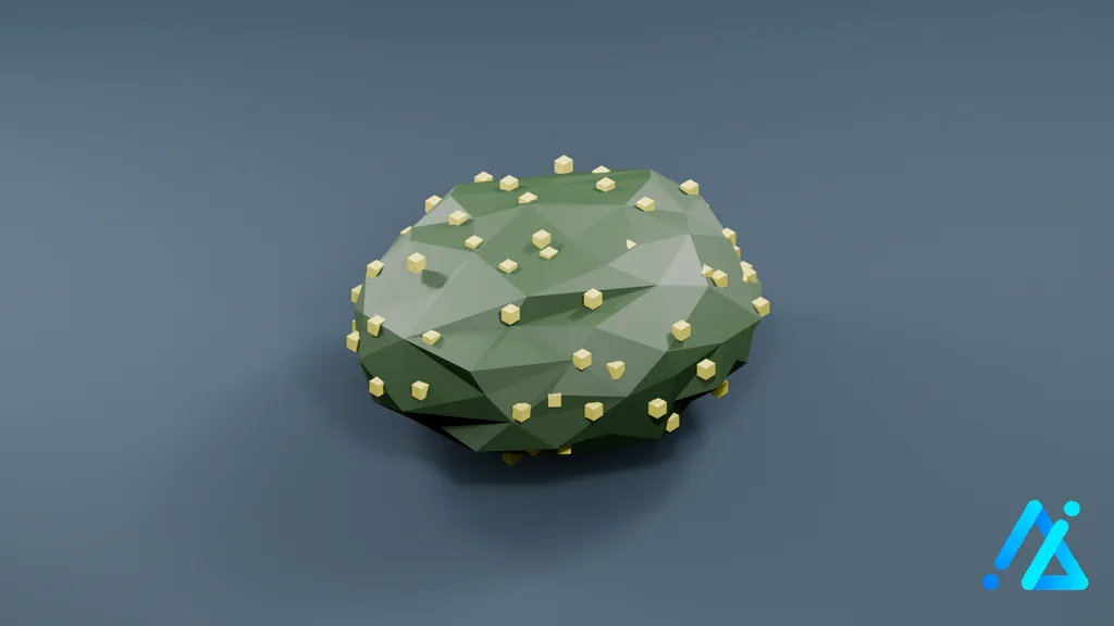 Low-Poly Berry Bush 01 B — 3D model preview