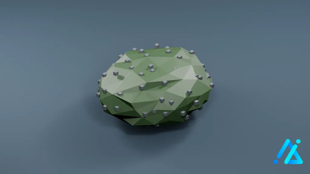 Low-Poly Berry Bush 01 C — 3D model preview