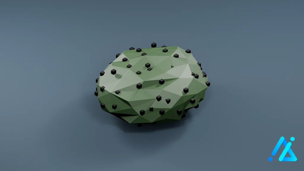 Low-Poly Berry Bush 01 D — 3D model preview