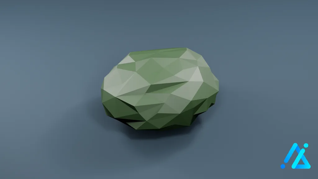 Low-Poly Berry Bush 02 A — 3D model preview