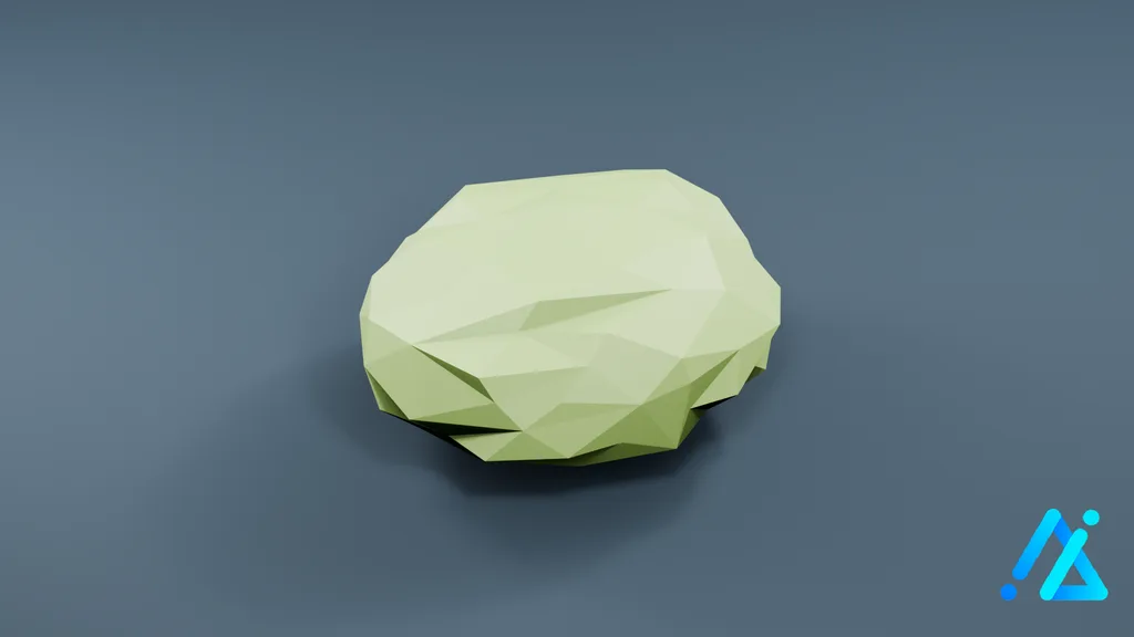 Low-Poly Berry Bush 02 B — 3D model preview
