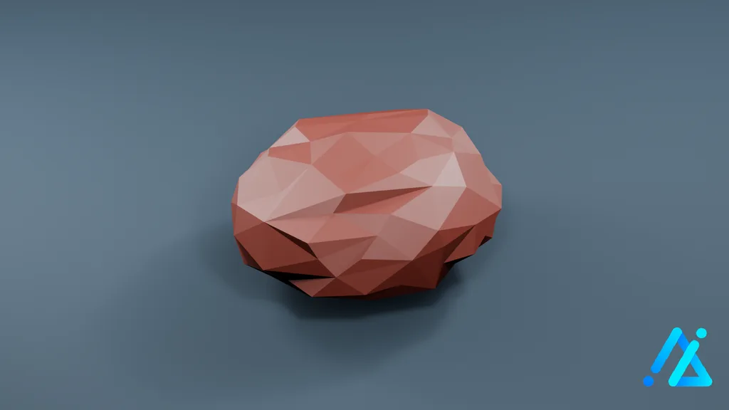 Low-Poly Berry Bush 02 C — 3D model preview