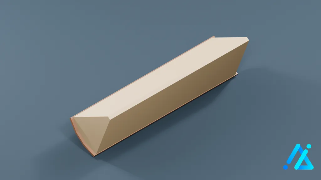 Low-Poly Cut Timber Piece 02 — 3D model preview