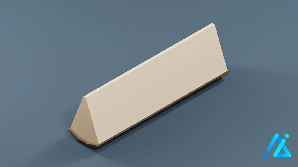 Low-Poly Cut Timber Piece 04 — 3D model preview
