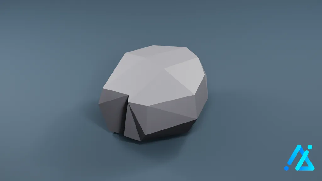 Low-Poly Boulder 01 A — 3D model preview