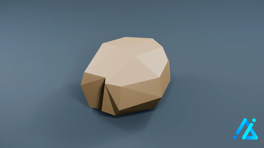 Low-Poly Boulder 01 B — 3D model preview