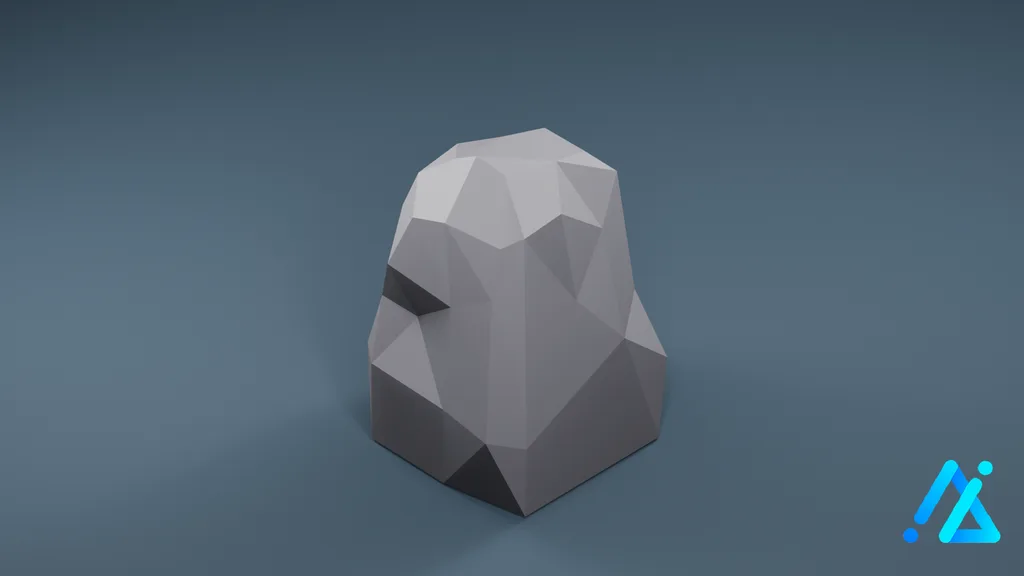 Low-Poly Boulder 02 A — 3D model preview