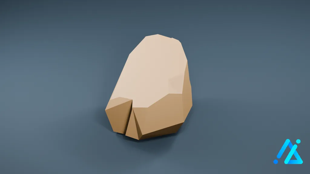 Low-Poly Boulder 03 B — 3D model preview