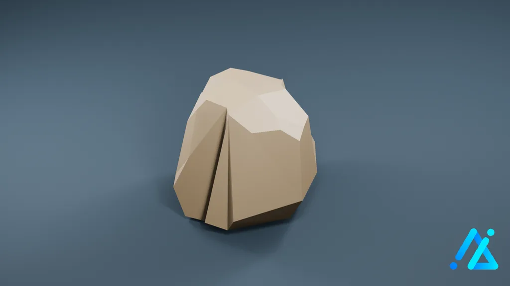 Low-Poly Boulder 04 B — 3D model preview