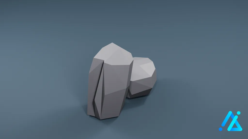 Low-Poly Boulder 05 A — 3D model preview