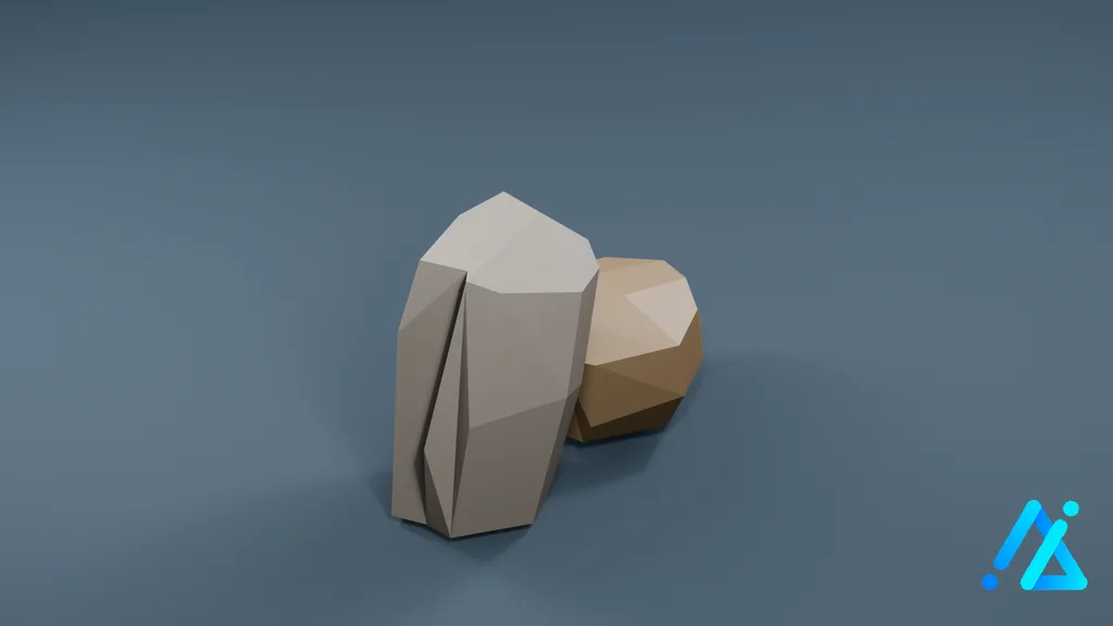 Low-Poly Boulder 05 B — 3D model preview