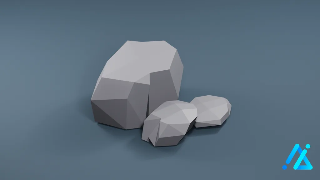 Low-Poly Boulder 06 A — 3D model preview