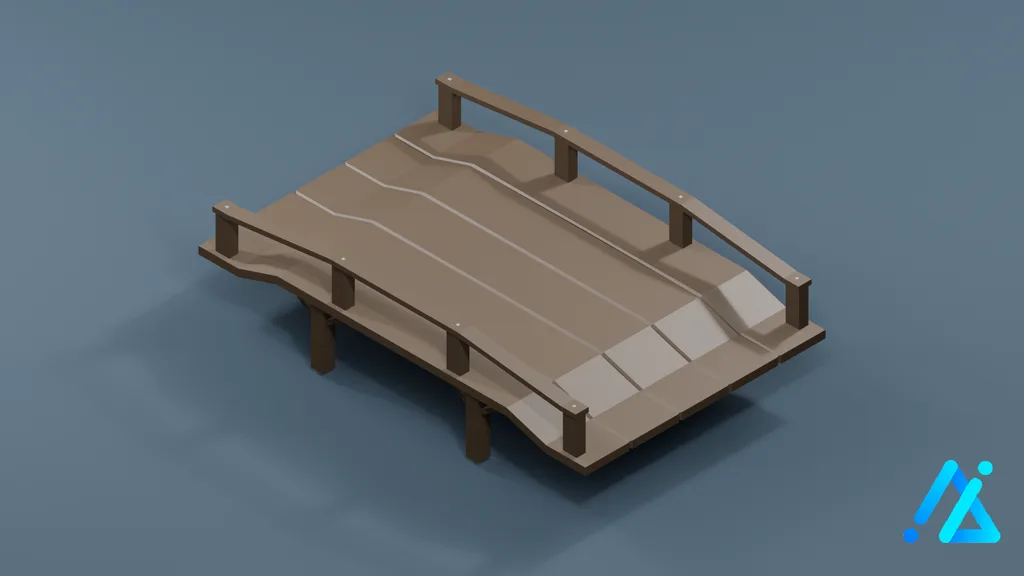 Low-Poly Bridge Section 02 A — 3D model preview