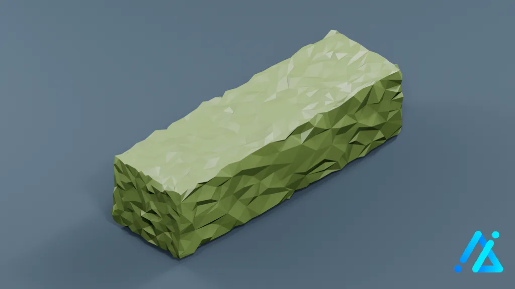 Low-Poly Bush 01 A — 3D model preview
