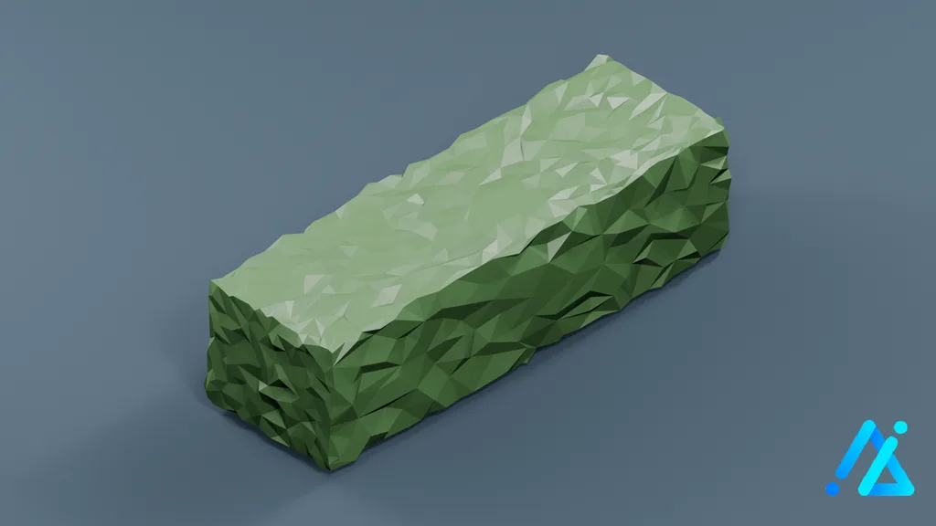 Low-Poly Bush 01 B — 3D model preview