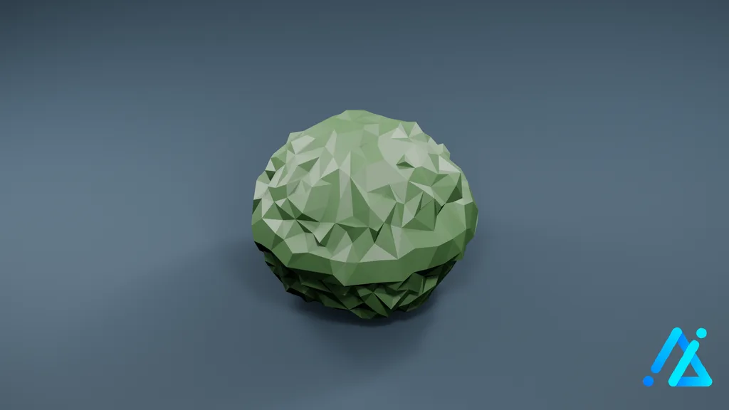Low-Poly Bush 02 A — 3D model preview