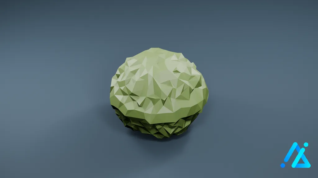 Low-Poly Bush 02 B 2 — 3D model preview