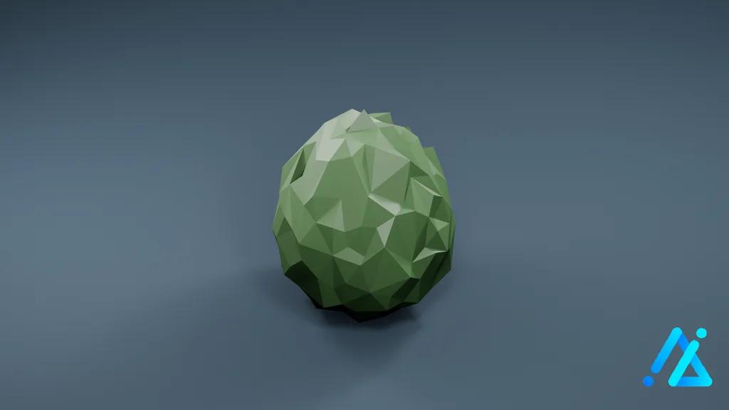 Low-Poly Bush 03 A — 3D model preview
