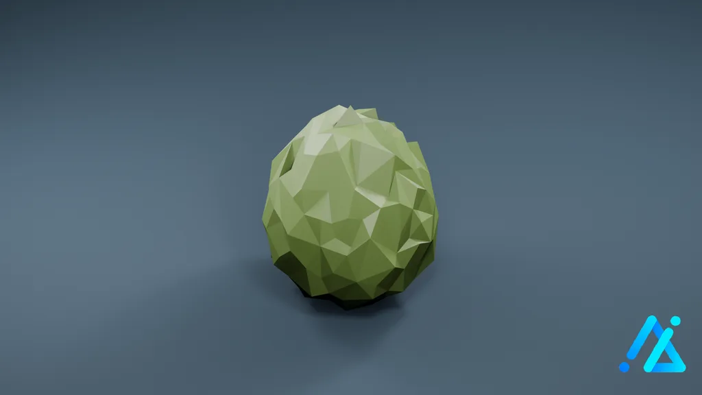 Low-Poly Bush 03 B — 3D model preview