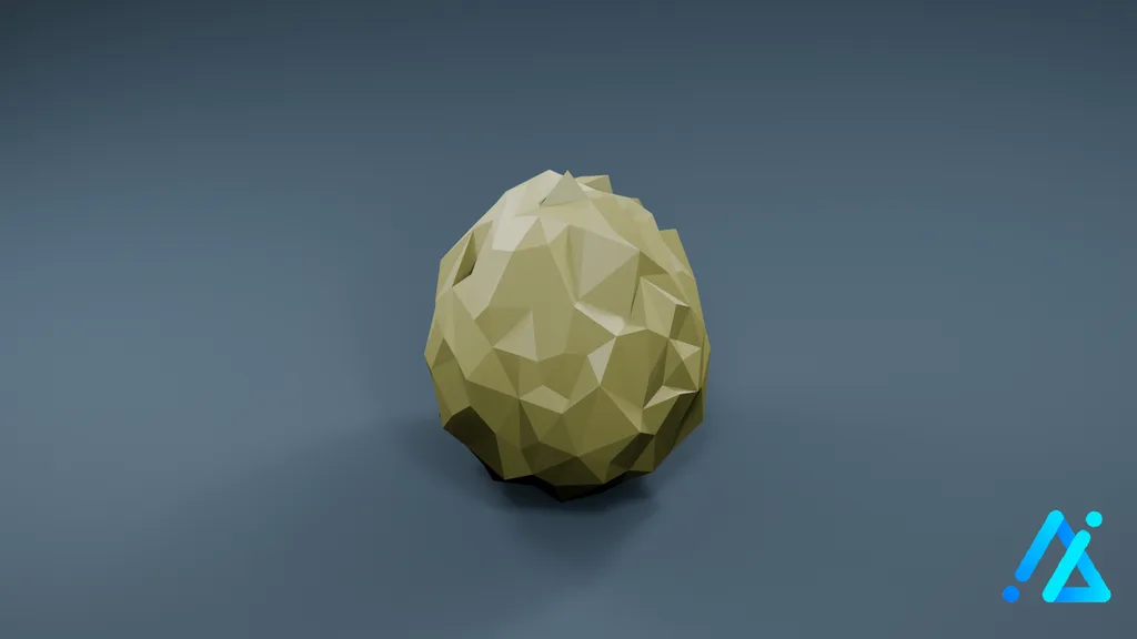 Low-Poly Bush 03 C — 3D model preview