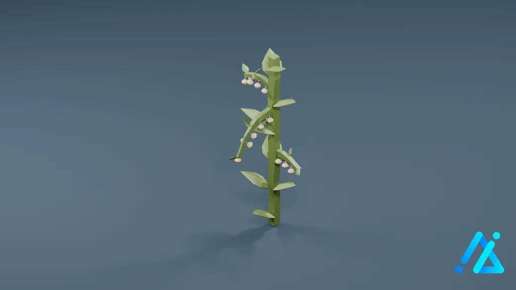 Low-Poly Faceted Crop Prop 01 A — 3D model preview