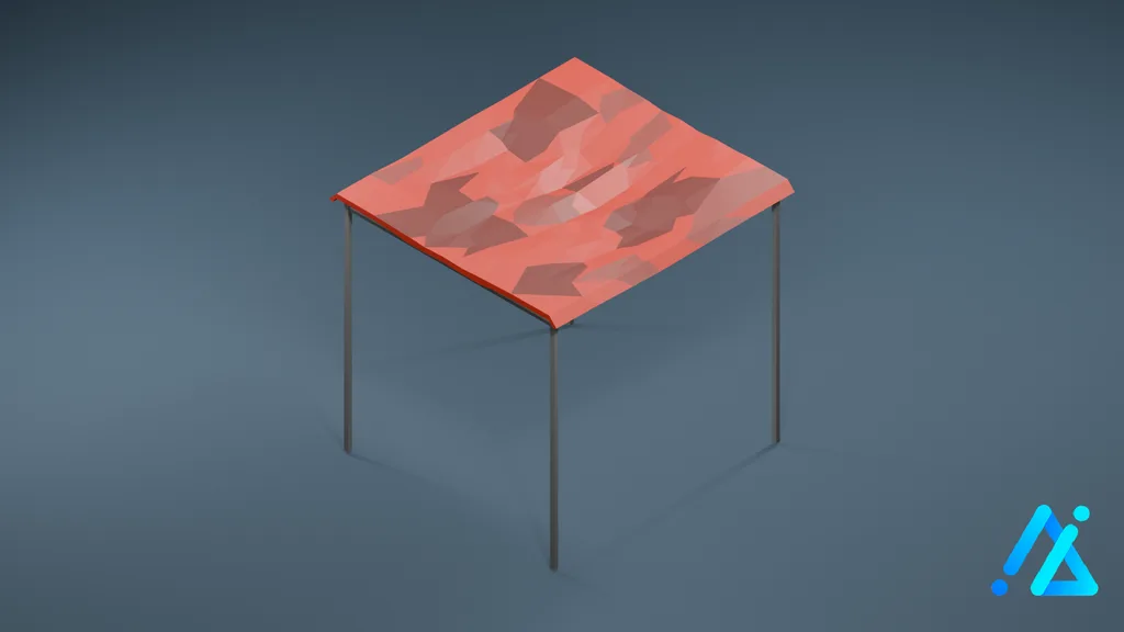 Low-Poly Canopy Structure 01 A — 3D model preview