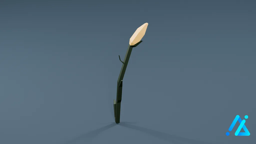 Low-Poly Cereal Crop Stalk 02 A — 3D model preview