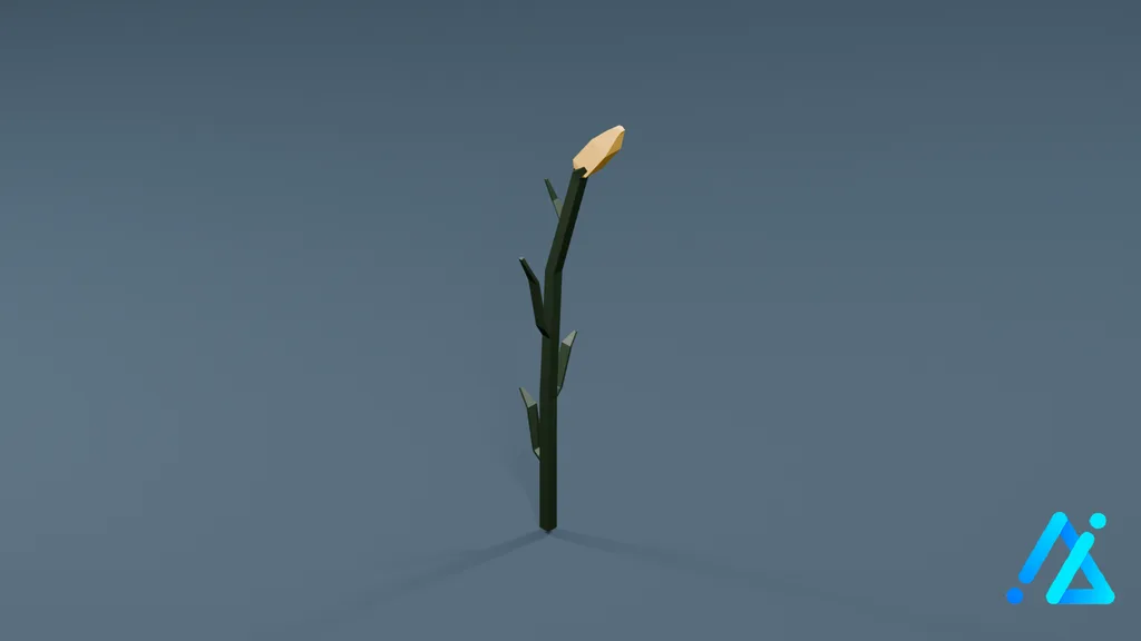 Low-Poly Cereal Crop Stalk 04 A — 3D model preview