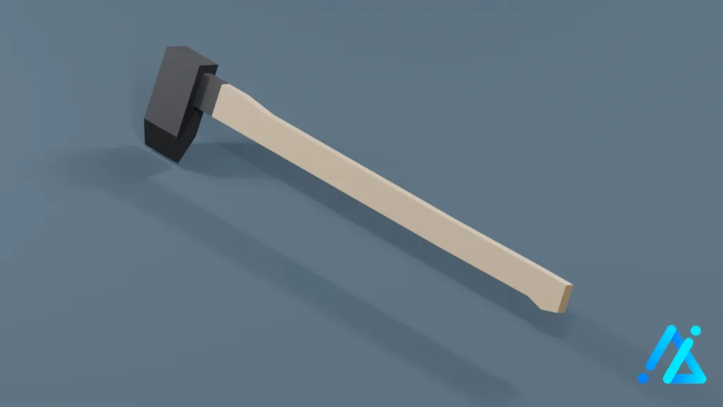 Low-Poly Farm Cleaver — 3D model preview