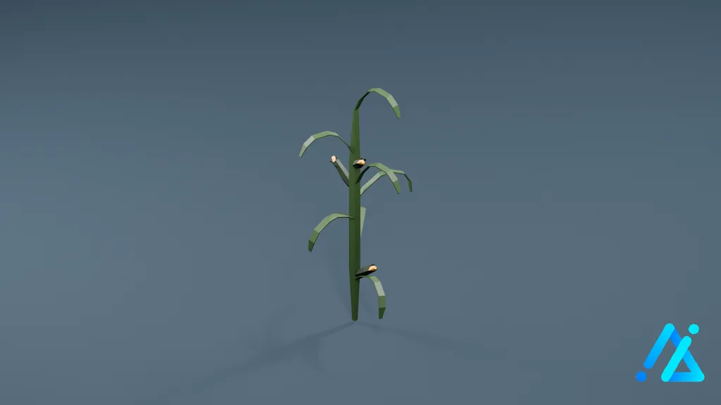Low-Poly Corn Plant 01 A — 3D model preview