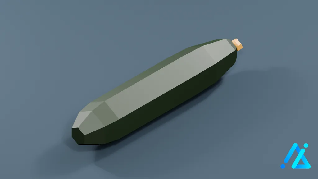 Low-Poly Cucumber 01 A — 3D model preview