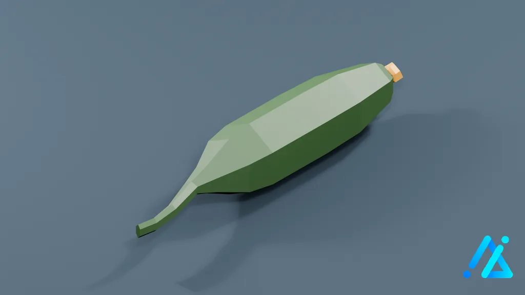 Low-Poly Cucumber 01 B — 3D model preview