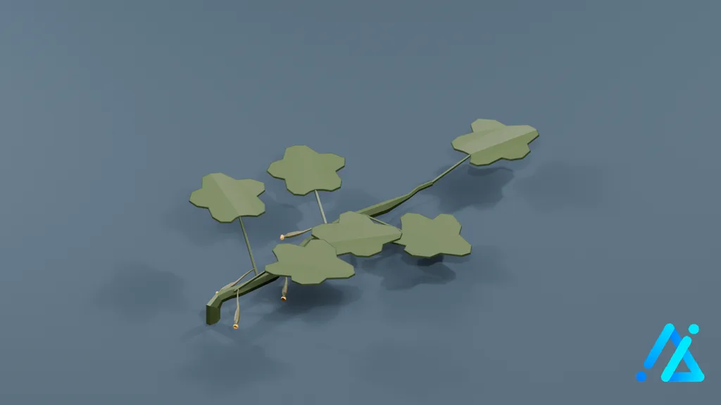 Low-Poly Cucumber Sprout 01 B — 3D model preview
