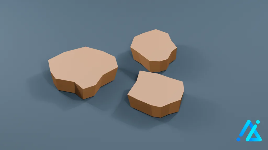 Low-Poly Dirt Terrain Piece 01 — 3D model preview