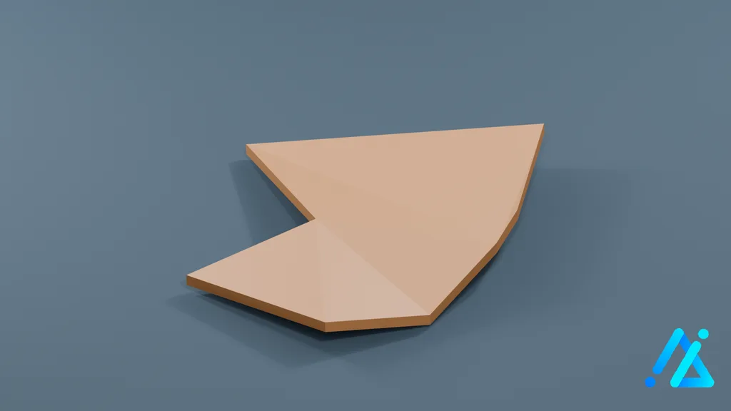 Low-Poly Dirt Terrain Piece 07 — 3D model preview