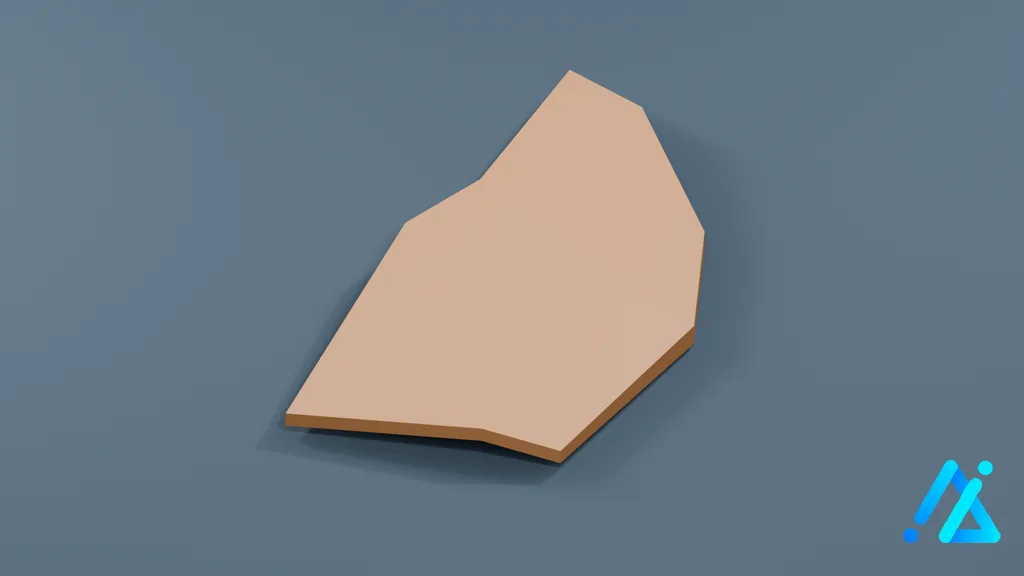 Low-Poly Dirt Terrain Piece 08 — 3D model preview