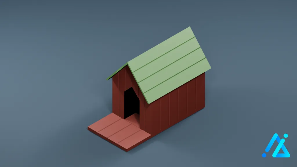 Low-Poly Doghouse 01 B — 3D model preview