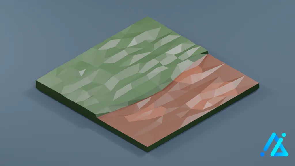 Low-Poly Earth Trail Tile 02 A — 3D model preview