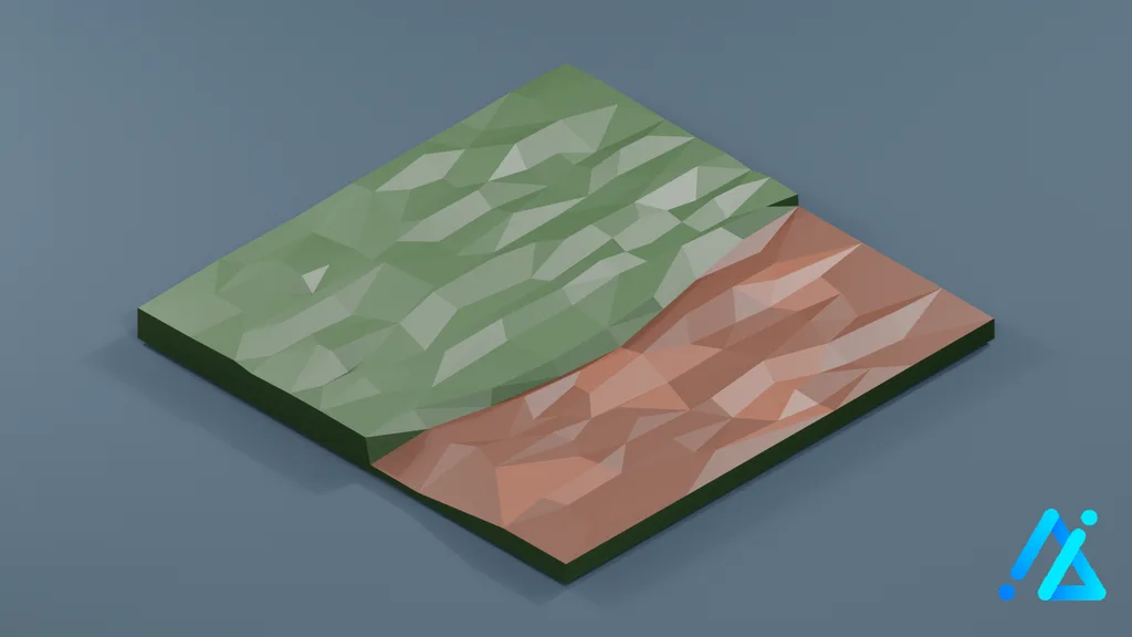 Low-Poly Earth Trail Tile 02 B — 3D model preview