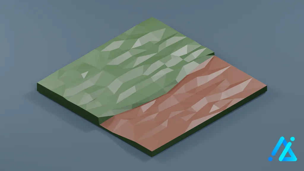 Low-Poly Earth Trail Tile 02 C — 3D model preview