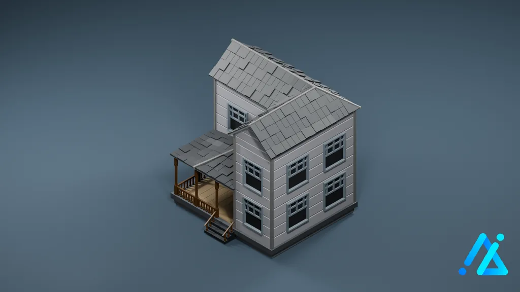 Low-Poly Farmhouse 01 A — 3D model preview