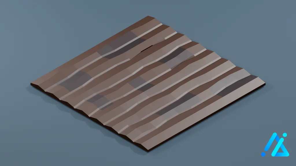 Low-Poly Field Path Tile 01 B — 3D model preview