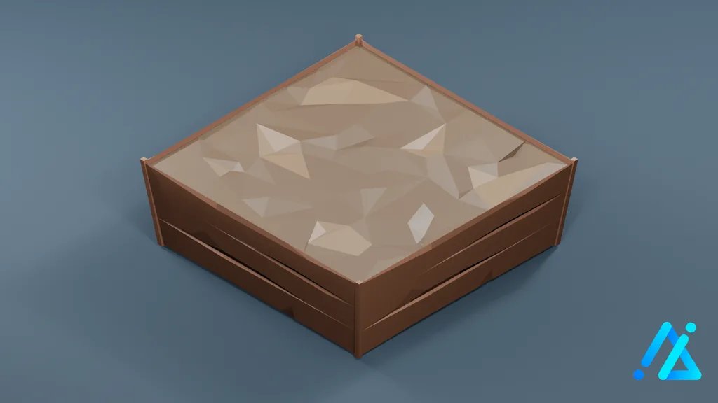 Low-Poly Raised Garden Bed 01 — 3D model preview